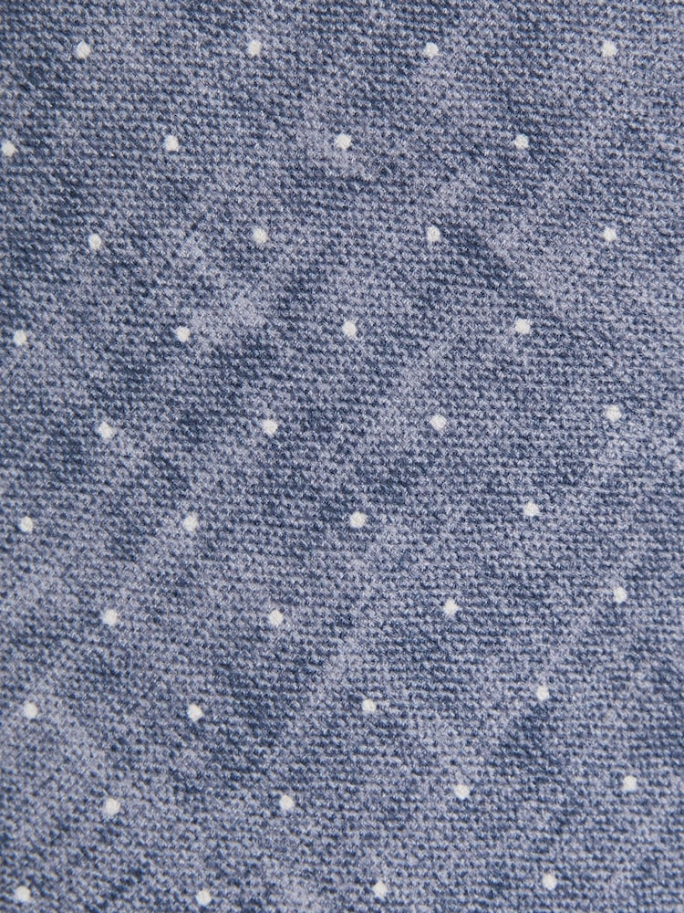 Airforce Blue Melange - Reiss Lateran Silk Polka Dot Tie - Image 5 of 5