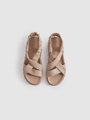 Reiss Nude Melanie Chunky Platform Leather Sandals - Image 3 of 5