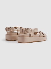 Reiss Nude Melanie Chunky Platform Leather Sandals - Image 4 of 5