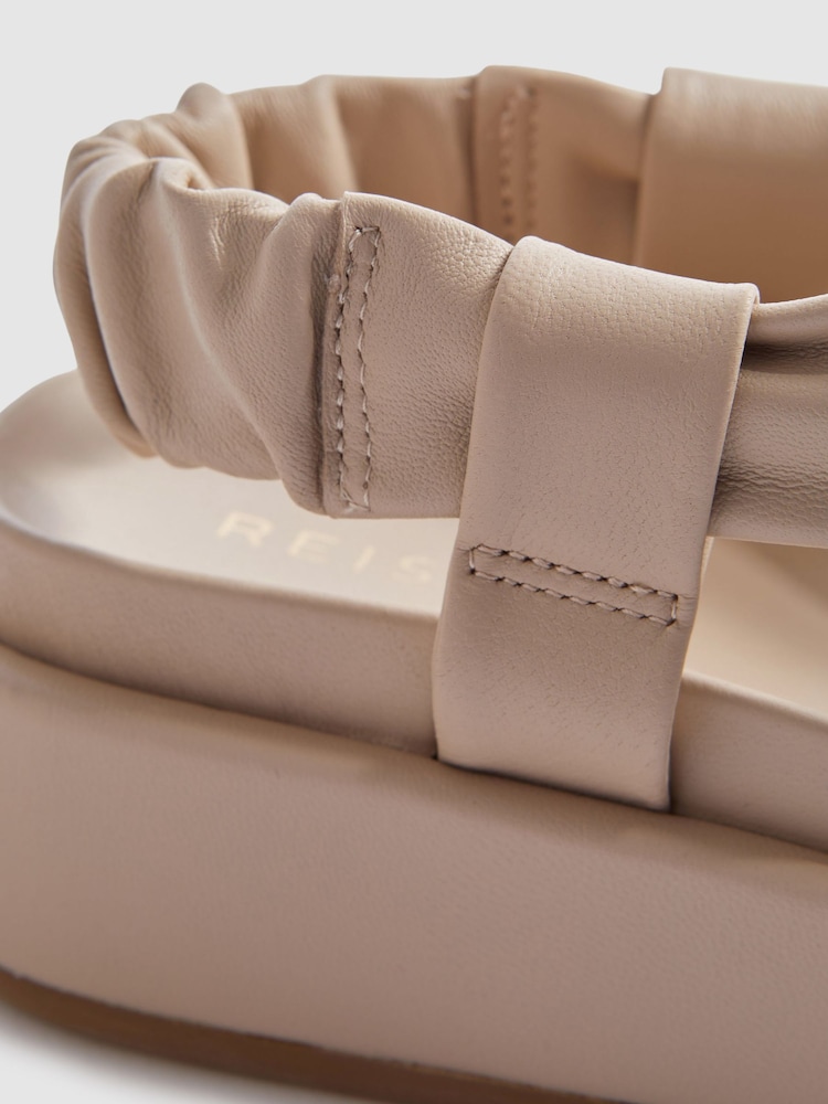 Reiss Nude Melanie Chunky Platform Leather Sandals - Image 5 of 5