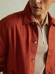 Sobrecamisa de lino con dobladillo elástico Cadiz de Reiss - Imagen 3 de 5
