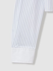 Good American Blue Stripe Good American Cotton Poplin Cropped Shirt - Image 5 of 5
