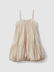 Reiss Cream Emery Bubble Hem Removable Strap Mini Dress - Image 2 of 6