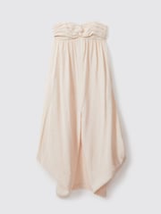 Reiss Neutral Evanna Bustier Bubble Hem Parachute Midi Dress - Image 2 of 6