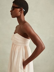 Reiss Neutral Evanna Bustier Bubble Hem Parachute Midi Dress - Image 3 of 6