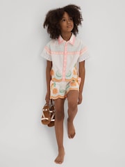 Reiss Ivory Print Cesca 13-14 yrs Cotton Broderie Shorts - Image 2 of 4