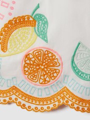 Reiss Ivory Print Cesca 13-14 yrs Cotton Broderie Shorts - Image 4 of 4