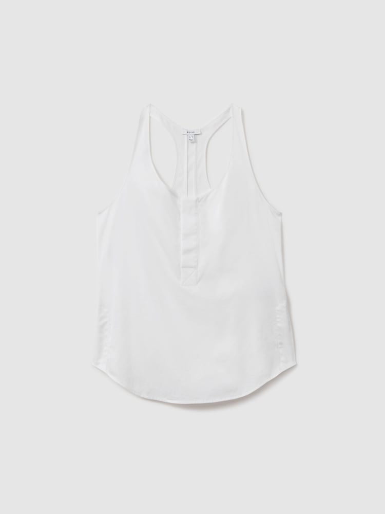 Reiss Ivory Eira Relaxed Cotton Scoop Neck Vest - Image 2 of 6