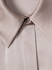 Reiss Champagne Winnie Silk Relaxed Sleeve Blouse - Image 6 of 6