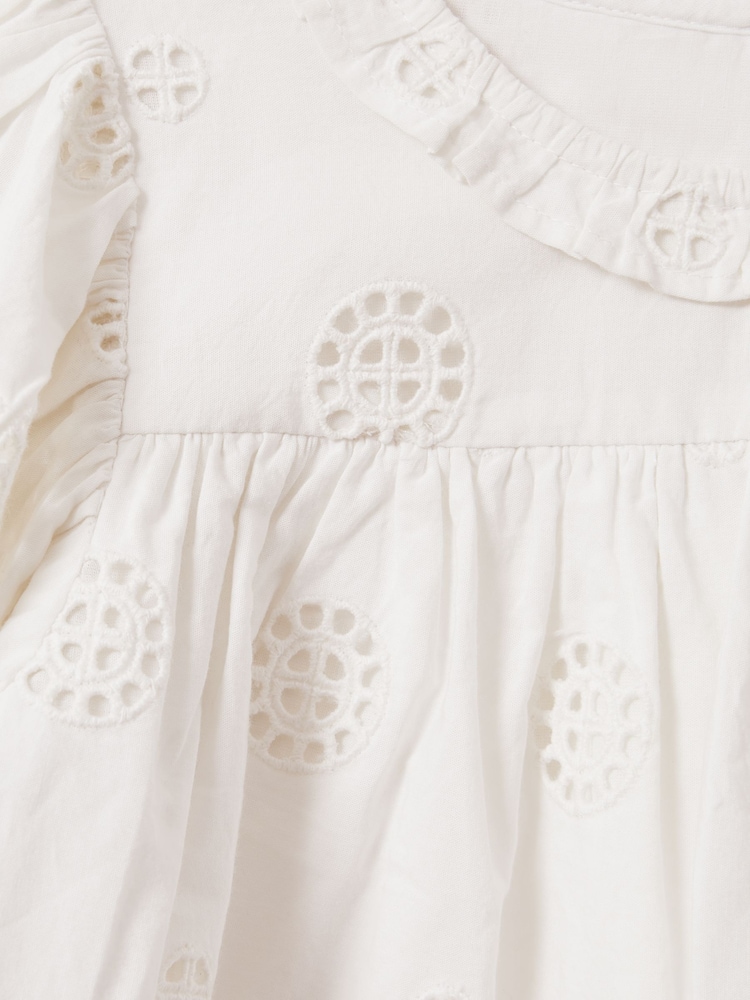Reiss Ivory Laverne 9-13 yrs Cotton Broderie Blouse - Image 4 of 4