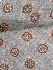 Reiss Grey Melange Vasari Silk Medallion Print Tie - Image 4 of 5