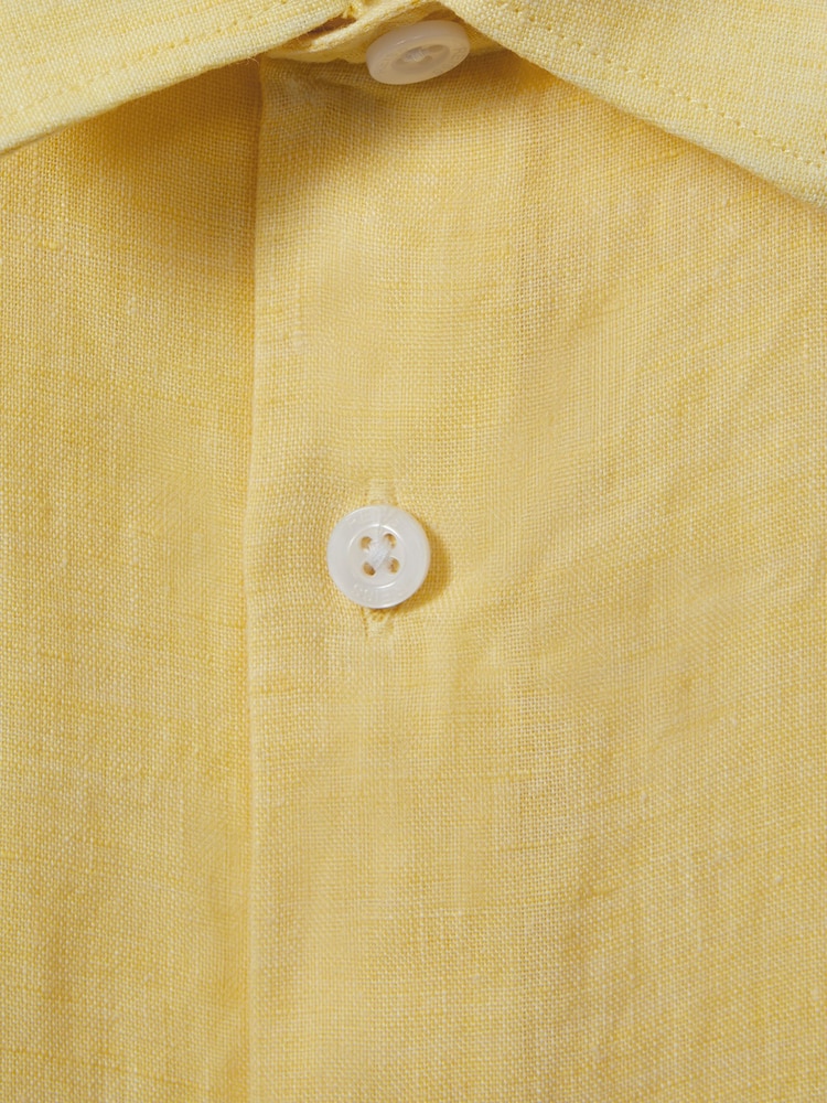 Reiss Melon Holiday 3-9 yrs Short Sleeve Linen Shirt - Image 3 of 3