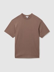 Reiss Deep Taupe Tate Oversized Garment Dye T-Shirt - Image 2 of 5
