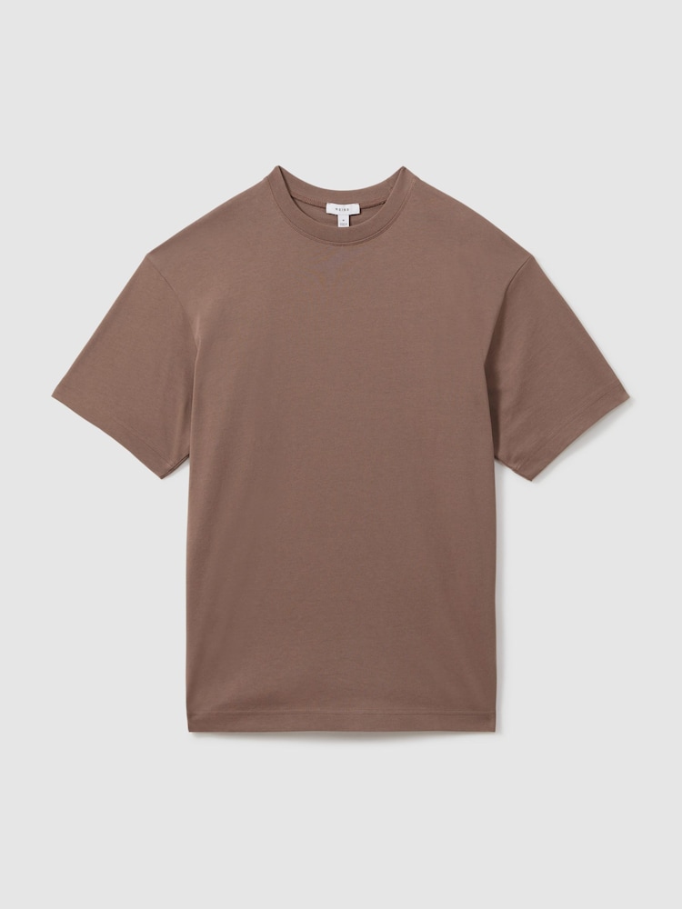 Reiss Deep Taupe Tate Oversized Garment Dye T-Shirt - Image 2 of 5