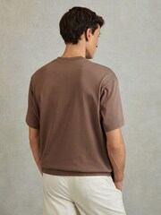 Reiss Deep Taupe Tate Oversized Garment Dye T-Shirt - Image 4 of 5