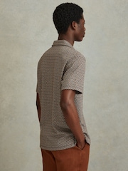 Reiss Multi Grove Jacquard Cuban Collar Shirt - Image 4 of 6