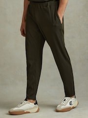 Reiss Green Cyrus Ribbed Elasticated Waist Trousers - Image 3 of 5