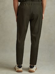 Reiss Green Cyrus Ribbed Elasticated Waist Trousers - Image 4 of 5