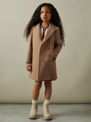 Reiss Camel Maude 13-14 yrs Mid Length Wool Blend Coat - Image 2 of 4