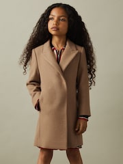 Reiss Camel Maude 13-14 yrs Mid Length Wool Blend Coat - Image 3 of 4