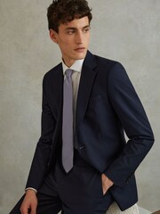 Reiss Orchid Como Silk Geometric Print Tie - Image 2 of 5