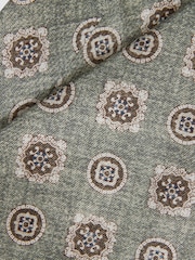 Reiss Sage Melange Vasari Silk Medallion Print Tie - Image 4 of 5