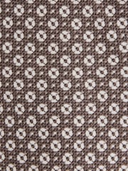 Reiss Brown Melange Croce Silk Medallion Print Tie - Image 5 of 5