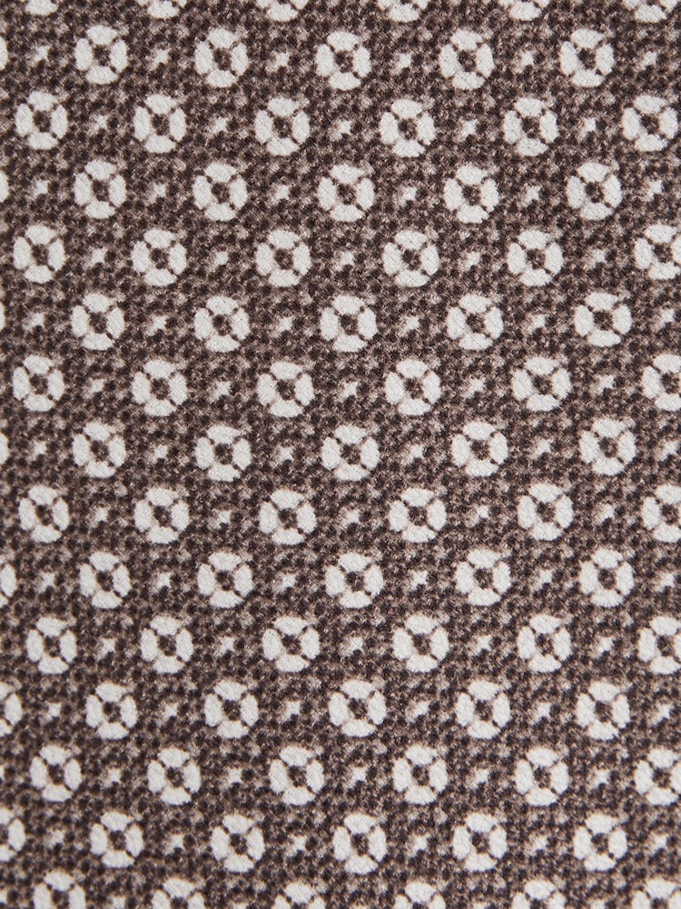 Reiss Brown Melange Croce Silk Medallion Print Tie - Image 5 of 5