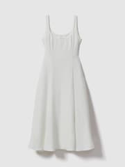 Reiss Off White Elisa Atelier Textured Corset Detail Maxi Dress - Image 2 of 5