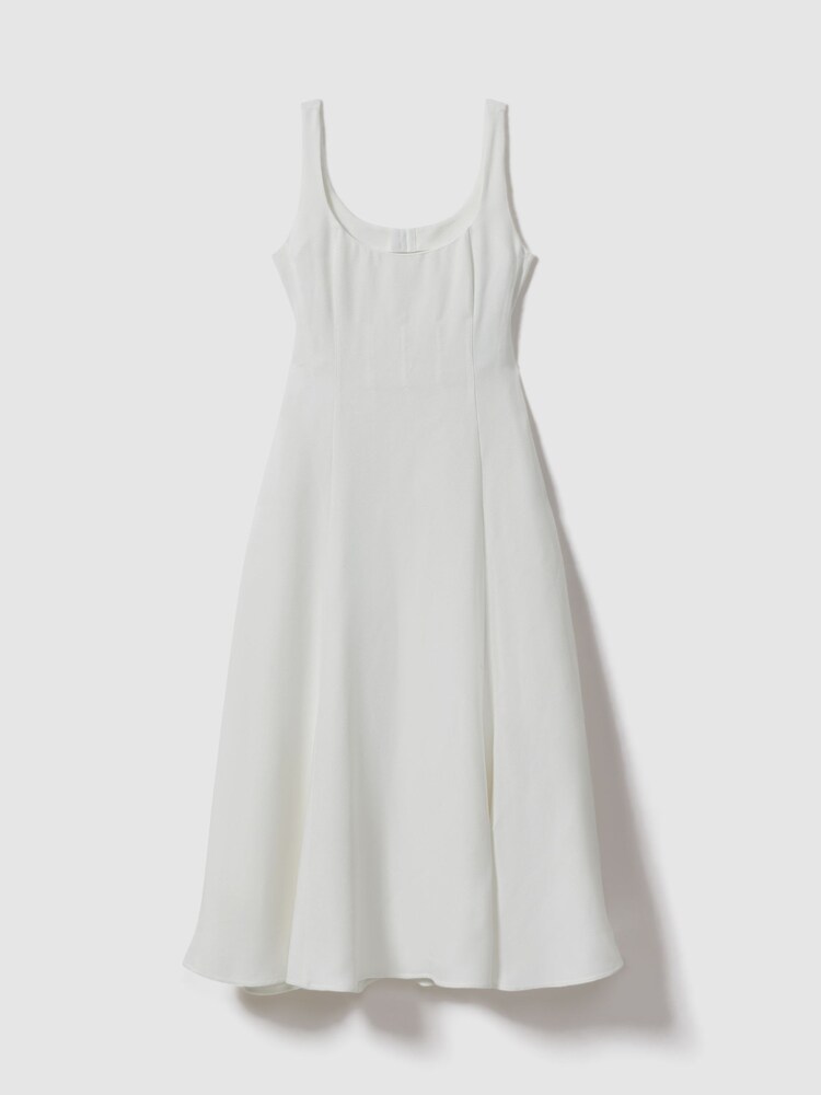 Reiss Off White Elisa Atelier Textured Corset Detail Maxi Dress - Image 2 of 5 Reiss Off White Elisa Atelier Textured Corset Detail Maxi Dress - Image 2 of 5