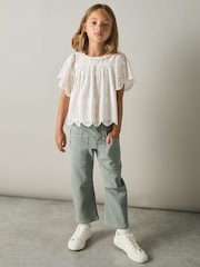 Reiss Ivory Laverne 4-9 yrs Cotton Broderie Blouse - Image 1 of 4