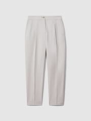 Reiss Light Grey Farrah Petite Tapered Suit Trousers with TENCEL™ Fibers - Image 2 of 7
