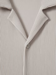 Reiss Silver Chase Ribbed Cuban Collar Shirt - Image 6 of 6