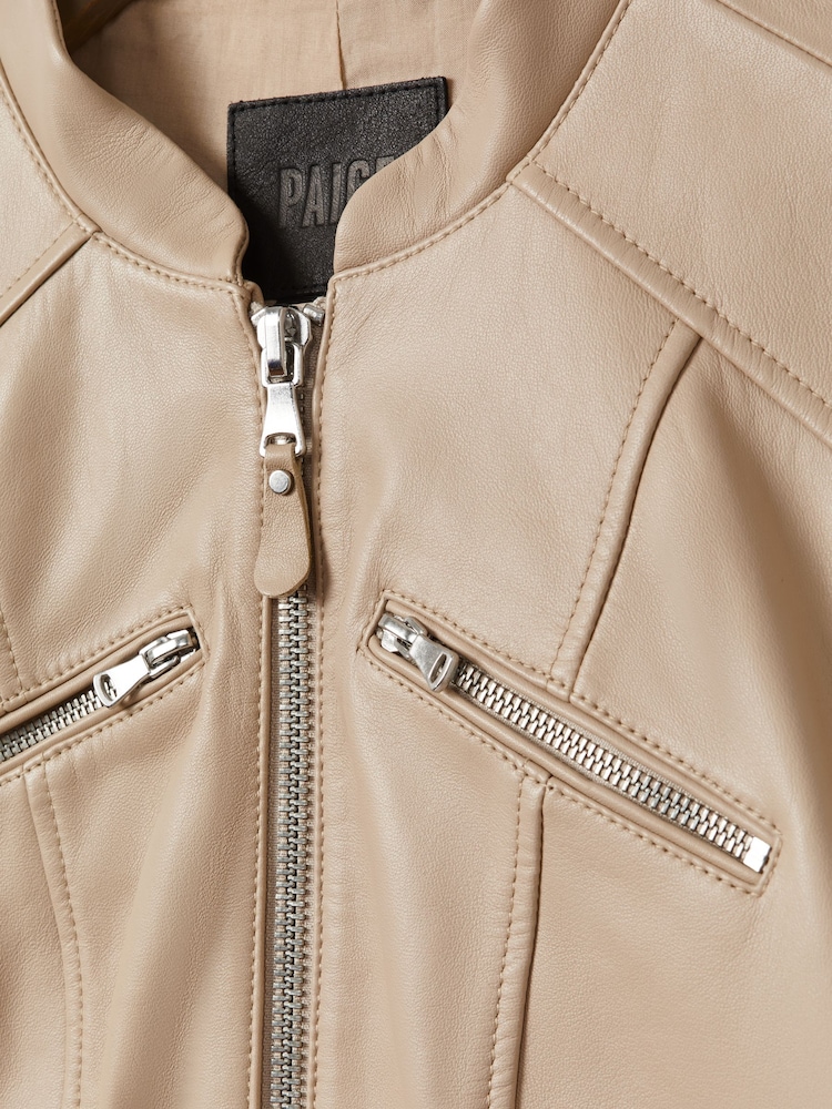 Paige Cropped Leather Jacket - Image 6 of 6