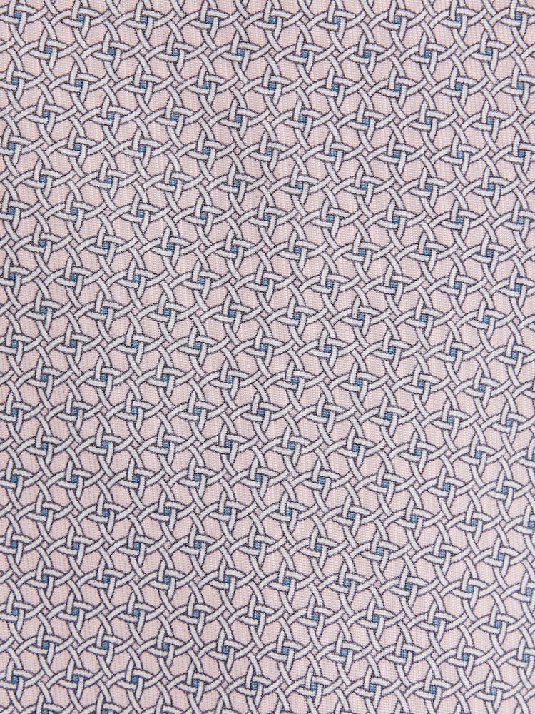 Reiss Soft Rose Como Silk Geometric Print Tie - Image 5 of 5