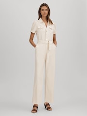 Paige Denim Puff Sleeve Jumpsuit - Imagen 1 de 5
