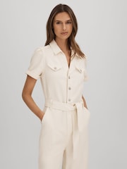 Paige Denim Puff Sleeve Jumpsuit - Imagen 3 de 5