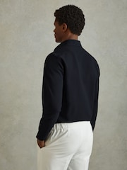 Reiss Navy Spring Textured Cutaway Collar Shirt - Image 5 of 6