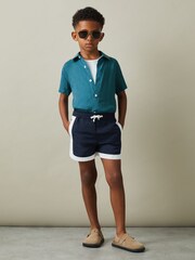 Reiss Seafoam Holiday 13-14 yrs Short Sleeve Linen Shirt - Image 2 of 4