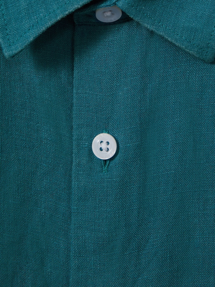 Reiss Seafoam Holiday 13-14 yrs Short Sleeve Linen Shirt - Image 4 of 4