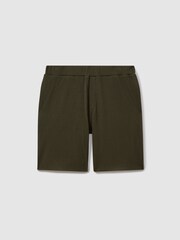 Reiss Green Conor Ribbed Elasticated Waist Shorts - Image 2 of 4