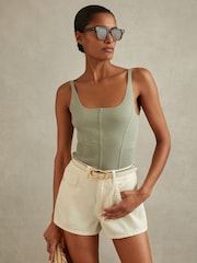 Reiss Sage Verity Ribbed Seam Detail Vest - Image 1 of 5
