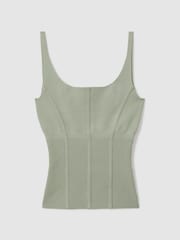 Reiss Sage Verity Ribbed Seam Detail Vest - Image 2 of 5