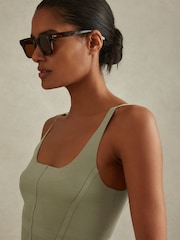 Reiss Sage Verity Ribbed Seam Detail Vest - Image 3 of 5