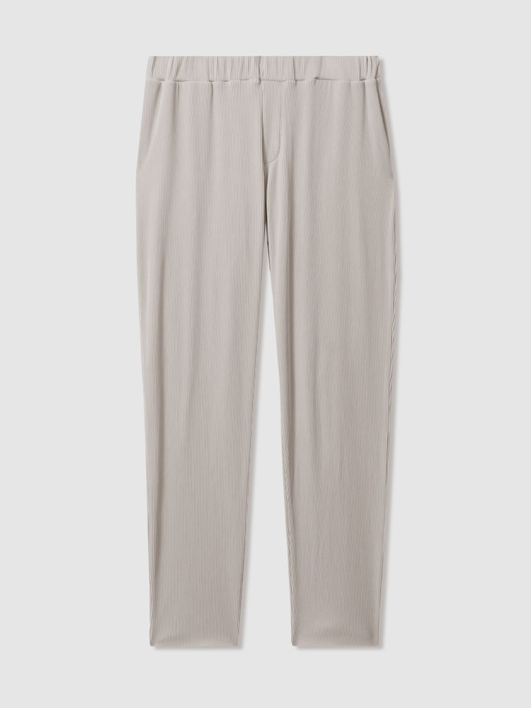 Reiss Silver Cyrus Ribbed Elasticated Waist Trousers - Image 2 of 5