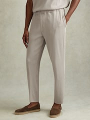 Reiss Silver Cyrus Ribbed Elasticated Waist Trousers - Image 3 of 5