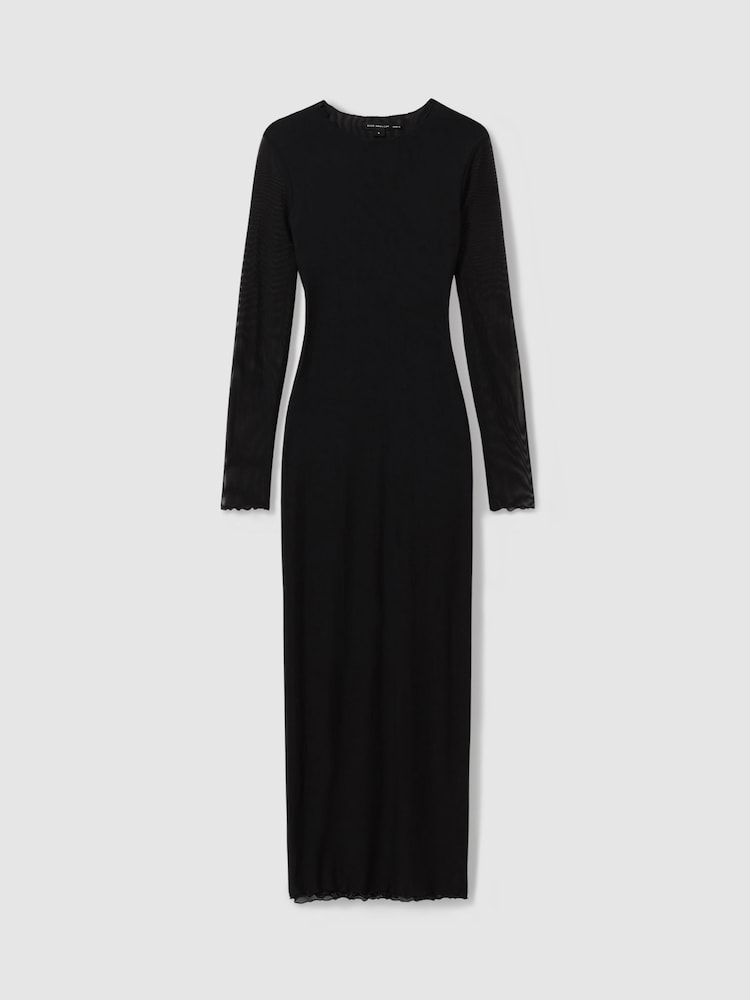 Good American Black Good American Mesh Maxi Dress - Image 2 of 5