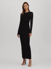 Good American Black Good American Mesh Maxi Dress - Image 3 of 5