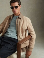 Reiss Faded Denim Tate Oversized Garment Dye T-Shirt - Image 3 of 6