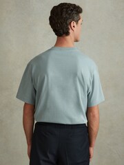 Reiss Faded Denim Tate Oversized Garment Dye T-Shirt - Image 5 of 6